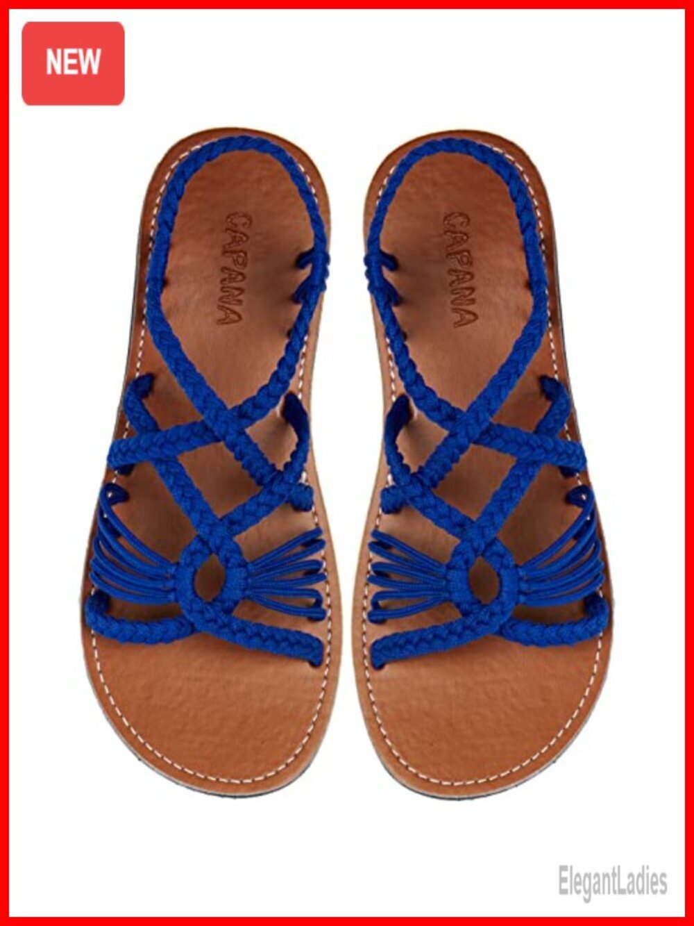 Woven Women's Flat Sandals - Strappy Braided, Rope Boho Sandals, Multi-Layered